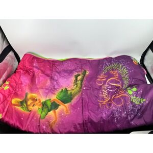 Disney Fairies Tinker Bell Kids Sleeping Bag Purple Pink Kicking Up Pixie Dust